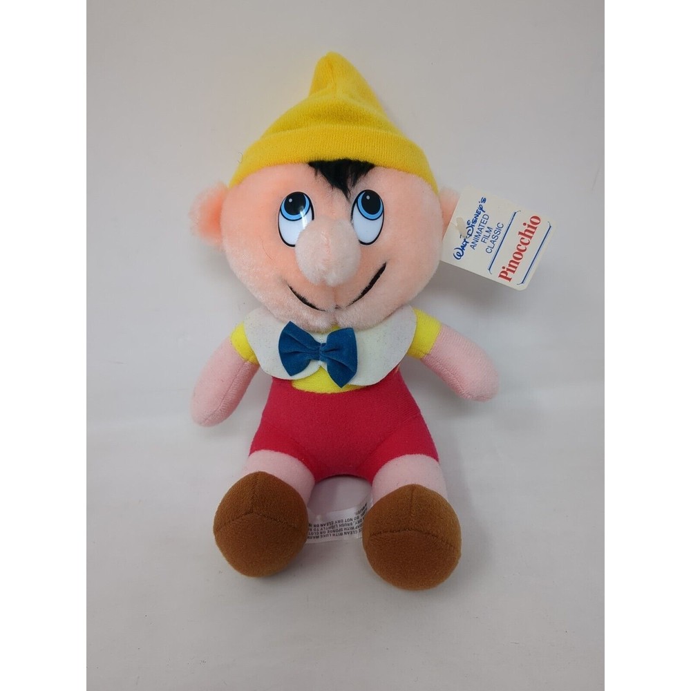 Walt Disney Productions Pinocchio Plush Stuffed Doll 8" VTG 80s‎ 1980s Tags New